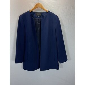 Lafayette 148 SZ‎ 16 Navy Blue Wool Blazer Elegant Jacket Classic Career Mature